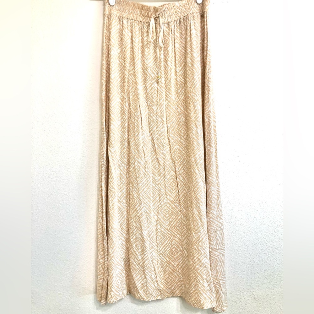 Guess Cream Geometric Maxi Skirt